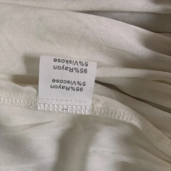 Belle Pogue White Smocked Waist Peasant Blouse Bell Sleeve Festival Top Sz 2XL - Picture 12 of 13